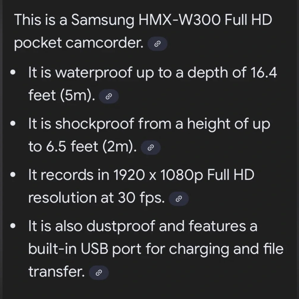 Samsung HMX-W300 Full HD pocket waterproof camcorder